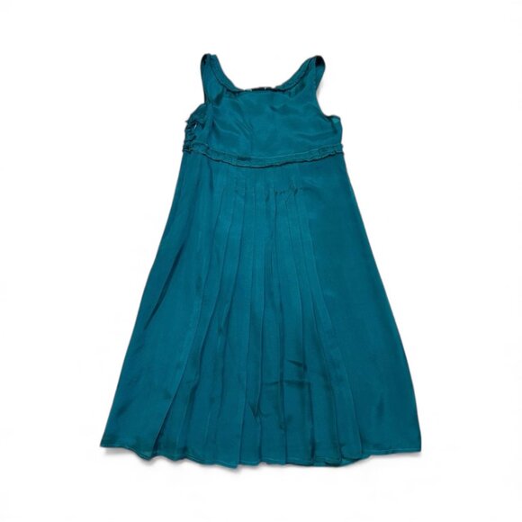 Catherine Malandrino Teal Pleated Floral Dress - Picture 5 of 5